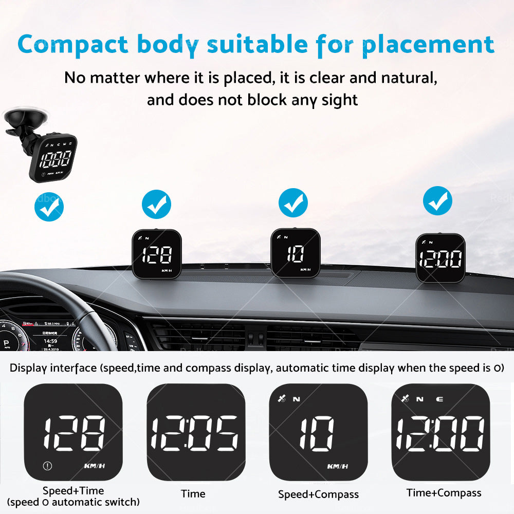 HUD Head Up Display Car LED Digital GPS Speedometer Universal Overspeed Alarm-4