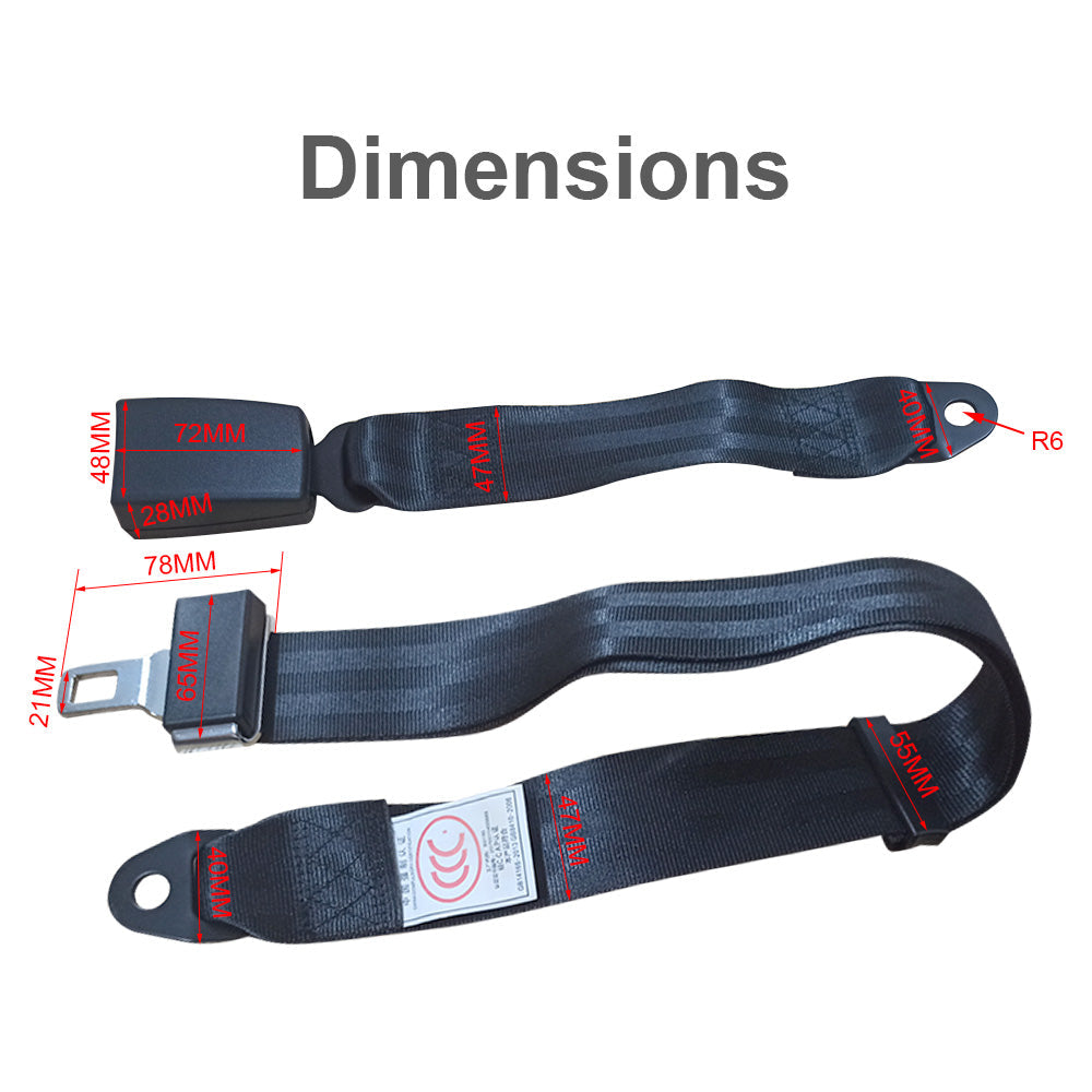 2 Point Retractable Adjustable Seat Lap Sash Belt Strap Suitable For Car Truck Set-3