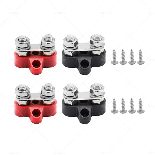 2x 5 or 16 inch  M8+M8 Bus Bar Terminal Blocks Negative Positive Distribution Stud-1