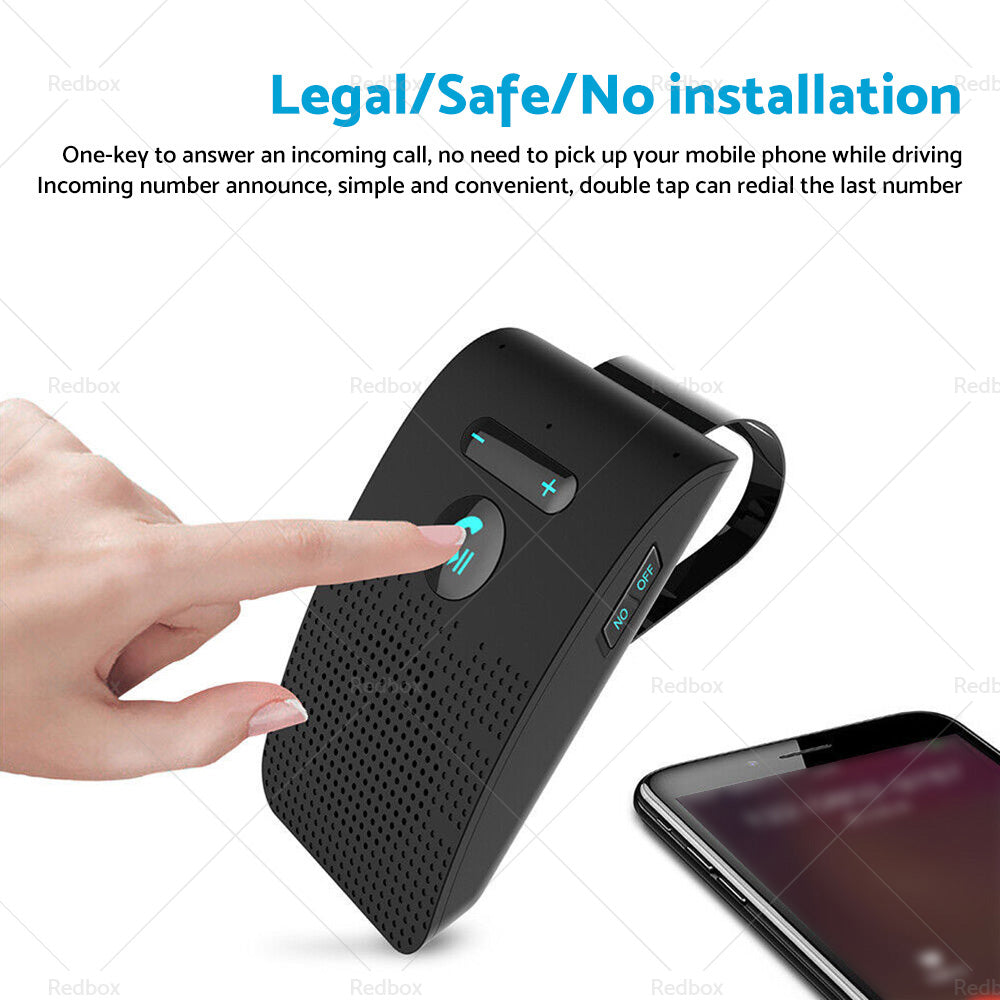 Wireless Car Bluetooth-compatible Handsfree Speaker Phone Sun Visor Clip Black-4