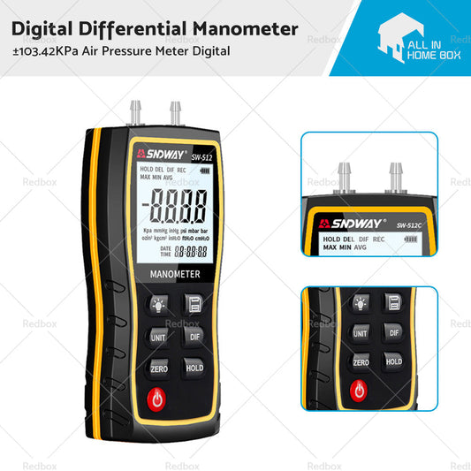 Digital Differential Manometer 隆脌103. 42KPa Air Pressure Meter Digital-0