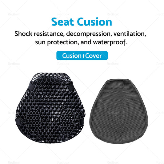1x Motorcycle Comfort Gel Seat Cushion Pillow Pad Cover Pressure Relief w or sleeve-1
