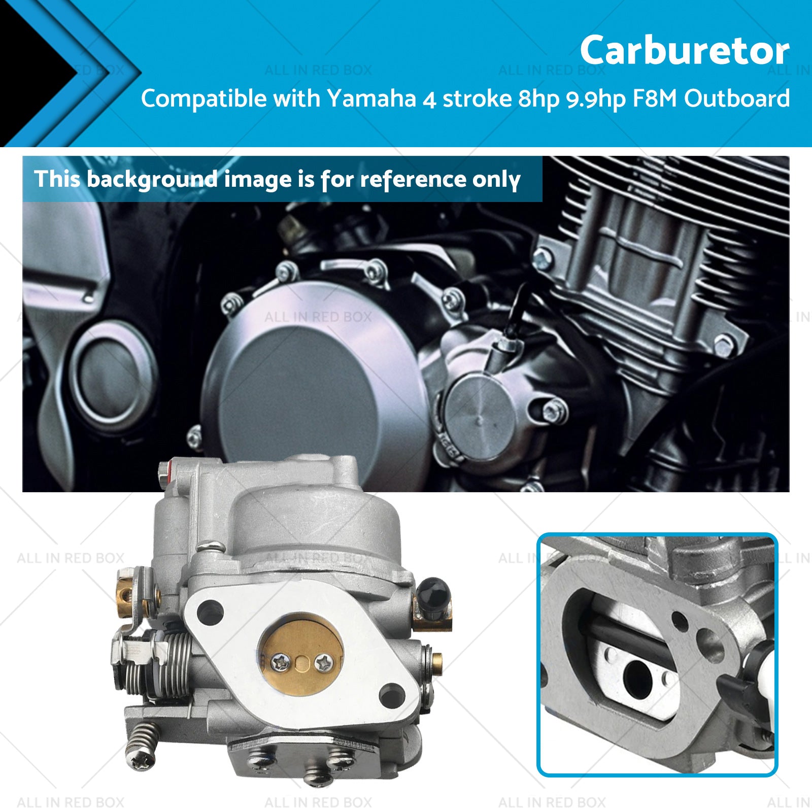 Carburetor Carb Suitable for Yamaha 4 stroke 8hp 9. 9hp Outboard 68T-14301-11-00-0