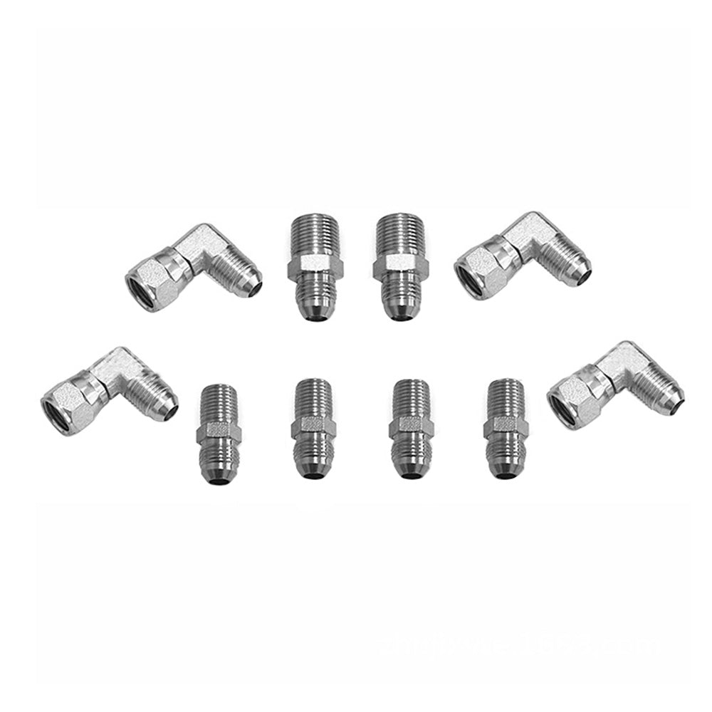 Stainless Steel Braided Transmission Cooler Hose Fitting Kit Suitable For 700R4 / TH350 / TH400-4