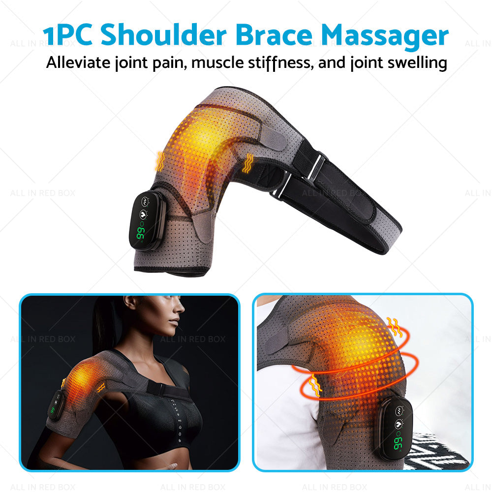 Heated Shoulder Brace Massage Rotator Cuff Support Compression Wrap Rechargeable-3
