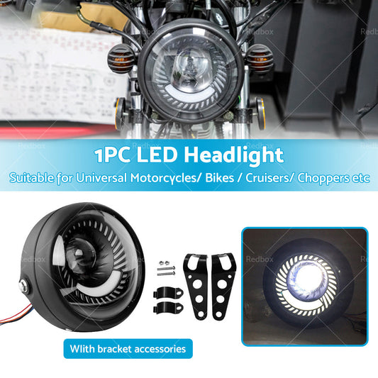 Motorcycle 6. 5inch LED Headlight Spiral Side Mount Bracket Suitable For Cafe Racer-1