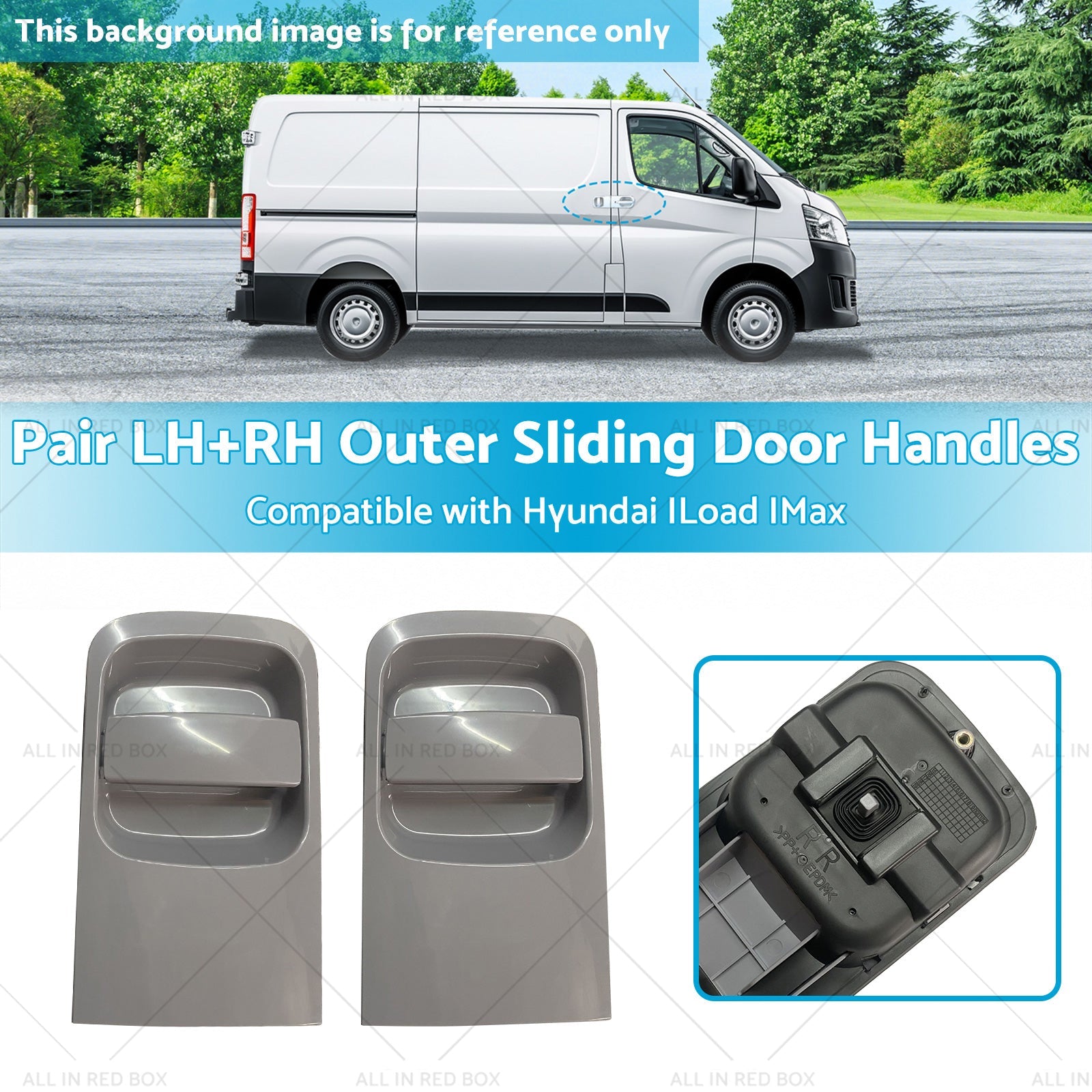 Pair Grey LHRH Outer Sliding Door Handles Suitable for 08~15 Hyundai ILoad IMax-2