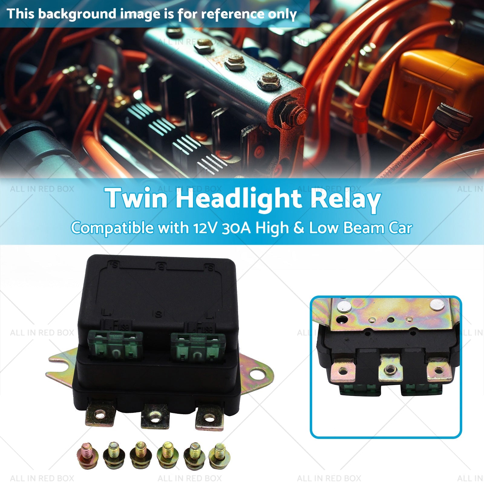 Universal Twin Headlight Relay 12V 30A High  and  Low Beam Car Accessory NLR-132-2