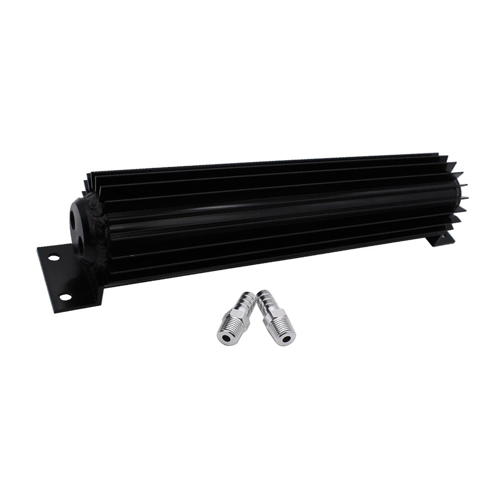 Oil Cooler Universal 12'' Aluminum Dual Pass Finned Transmission W Fittings SL-0