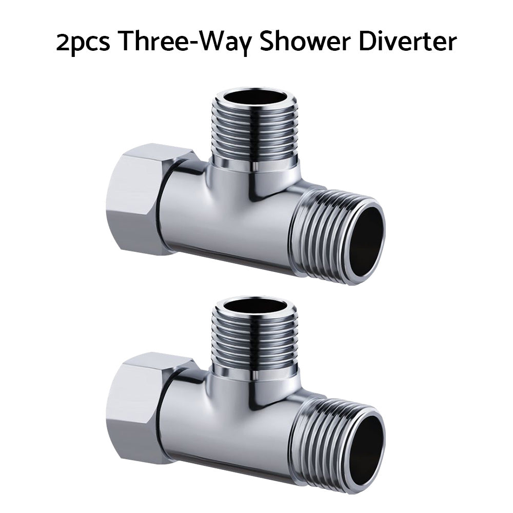 T Connector Toilet Bidet G1/2  3 Way Brass Chrome Diverter T Adapter AU-3