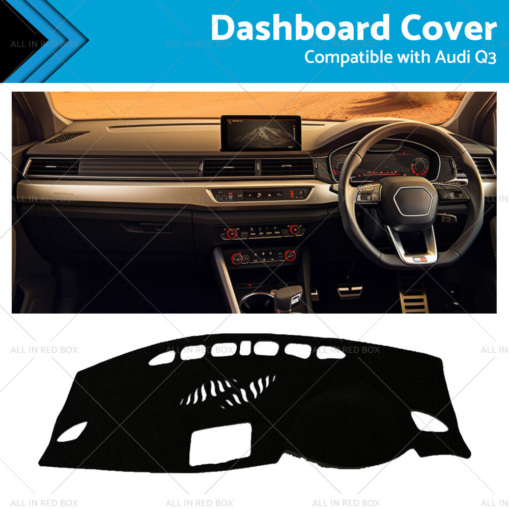 Non-Slip Dash Mat Suitable For Audi Q3 8U Series 2012-2018 Dashboard Cover Black-0