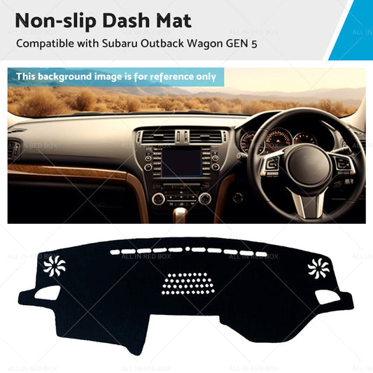Black Non-Slip Dash Mat Cover Suitable For Subaru Outback Wagon GEN 5 2015-2020-0