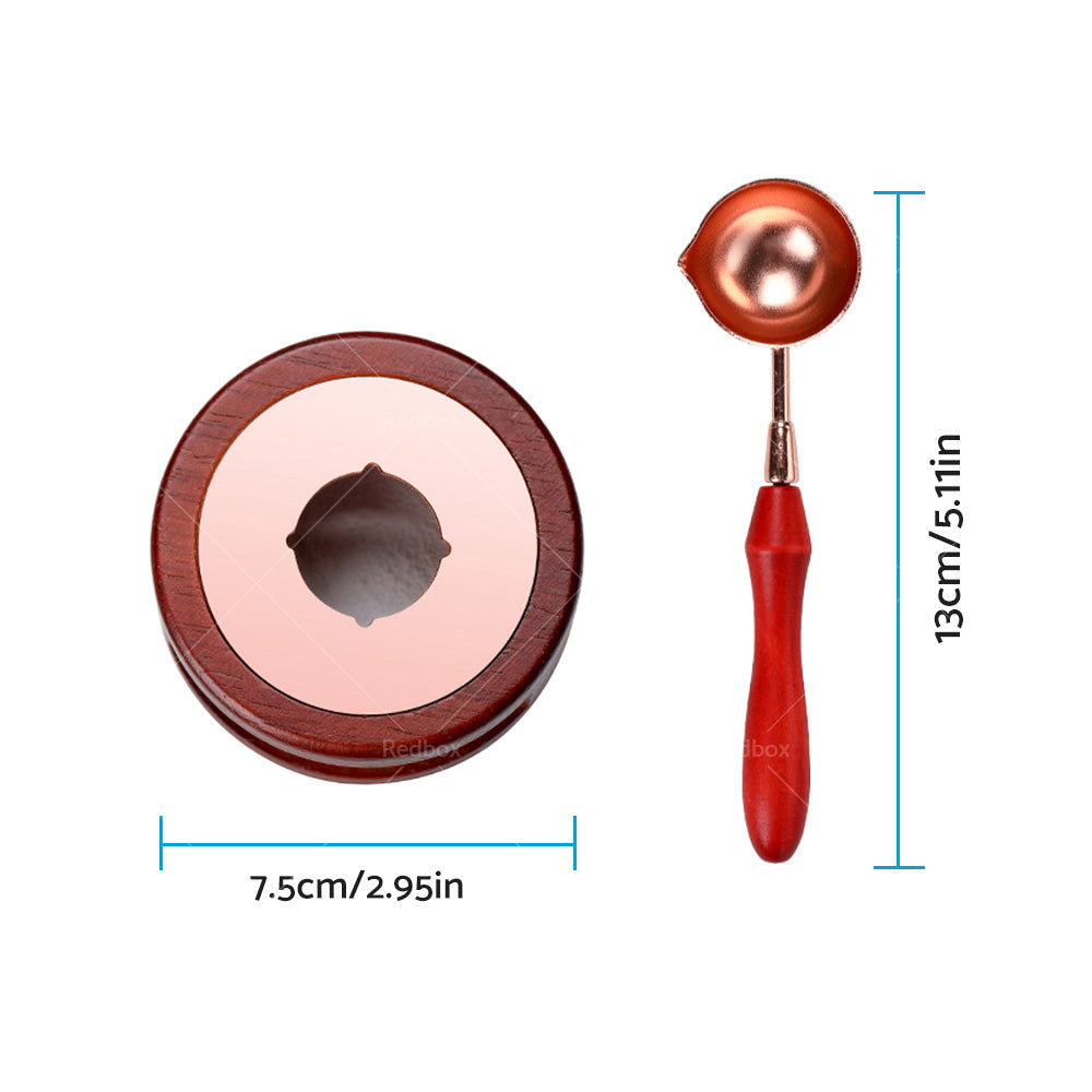 Sealing Wax Furnace Kit Warmer Melting Spoon Tool Stamp Candle Stamp Seal Card-2