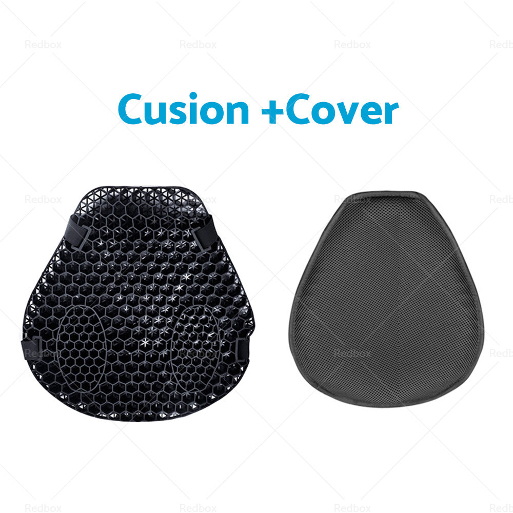 1x Motorcycle Comfort Gel Seat Cushion Pillow Pad Cover Pressure Relief w or sleeve-2
