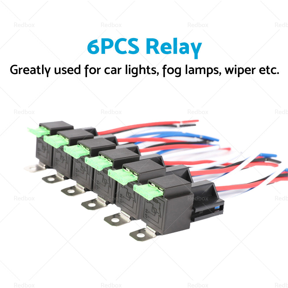 6PCS 12V Relay 4 PIN Automotive 30AMP 30A Normally Open Contact Fused  30A Fuse-3