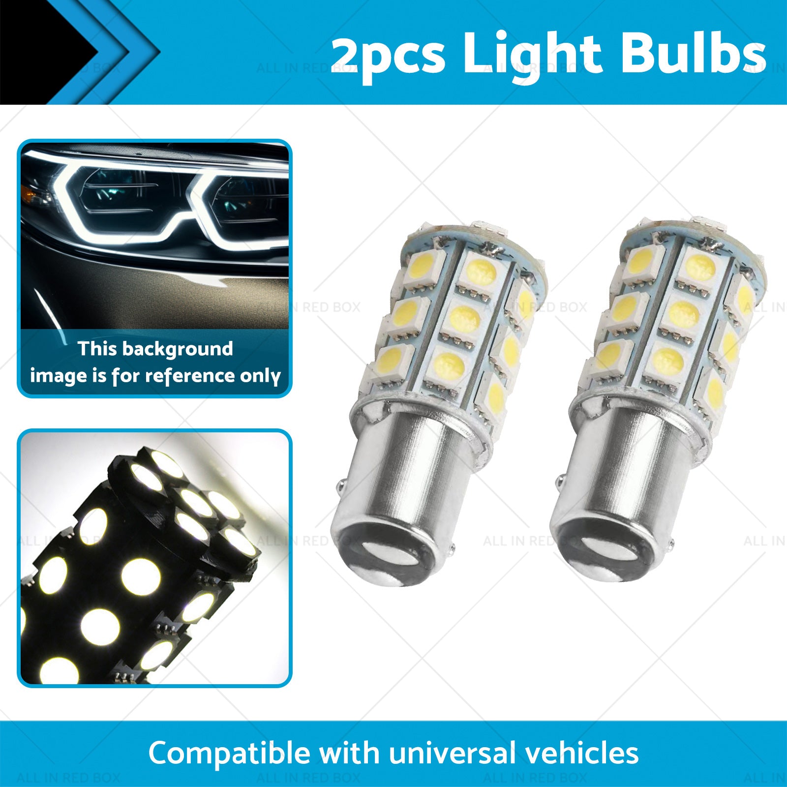 2x 12V BA15D LED White 27 SMD 5050 For Caravan Car Auto Indicator Signal Light-1
