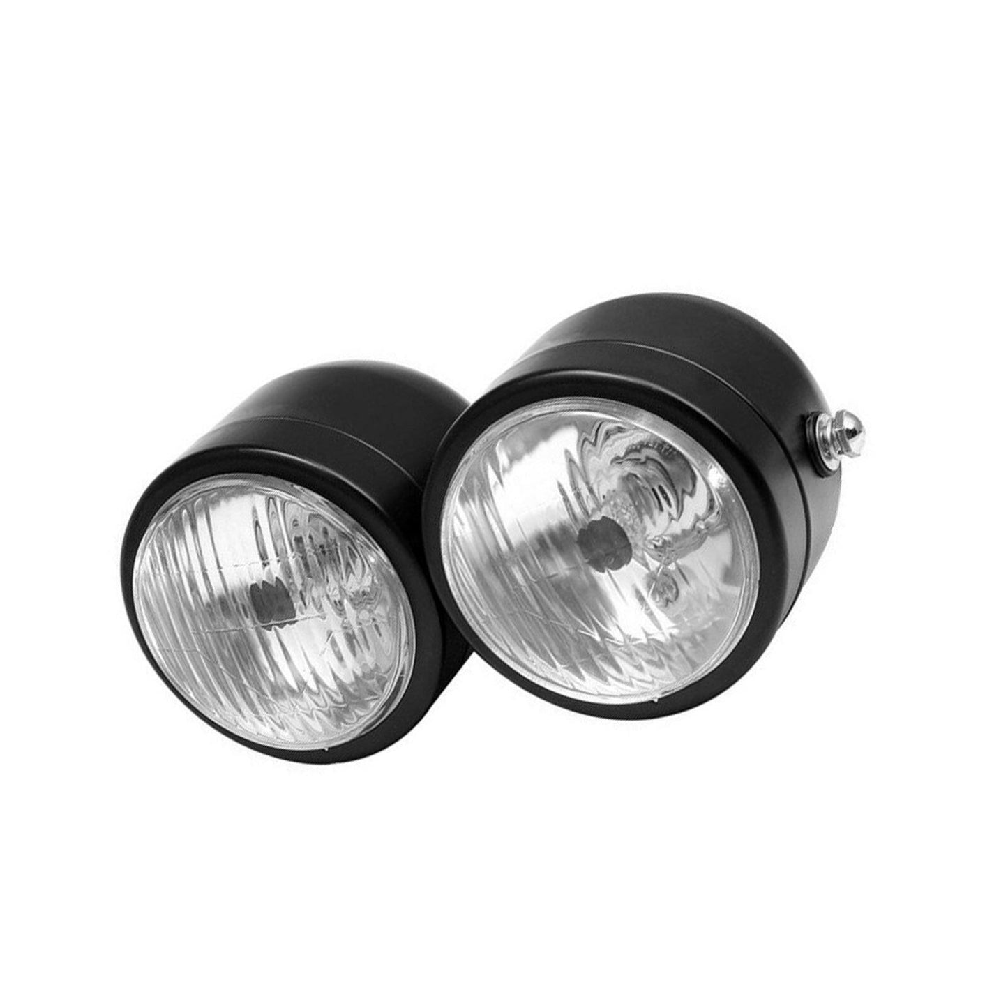 Black Twin Universal Headlight Dual Lamp Suitable For Motorcycle Street Fighter-2