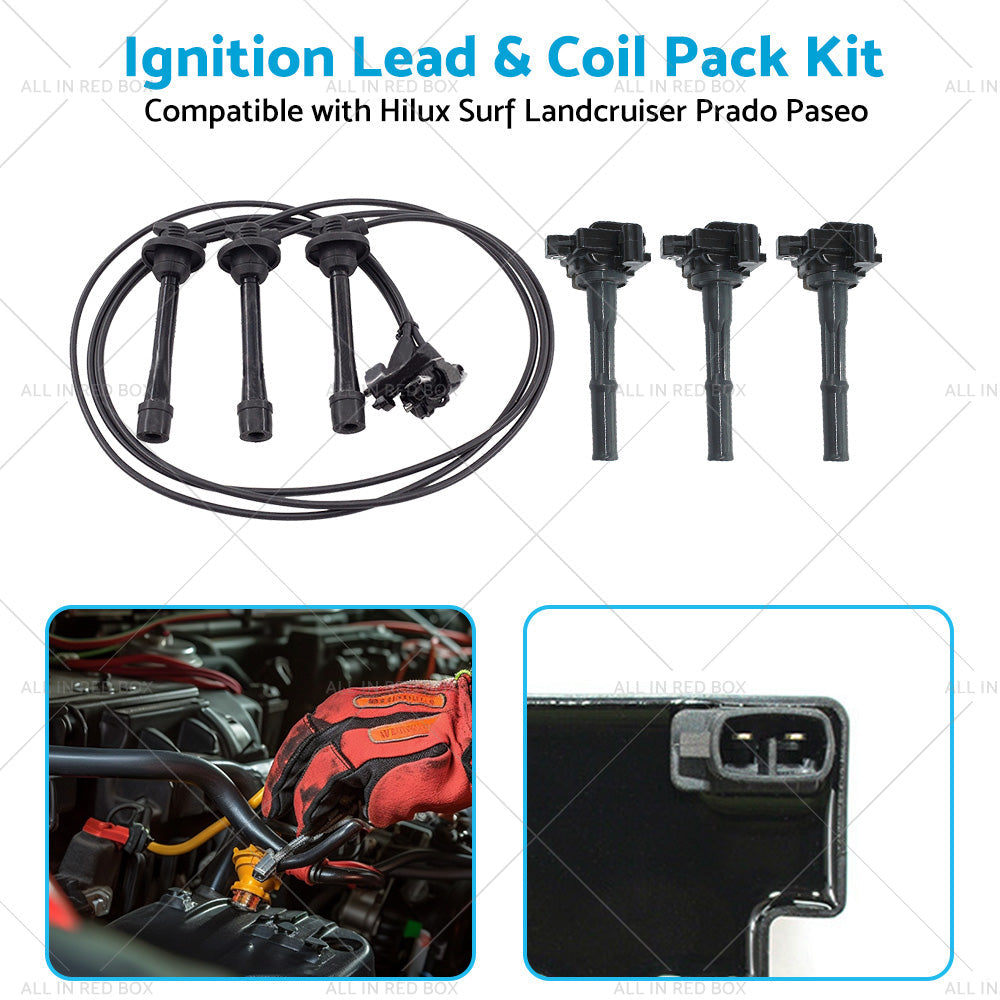Ignition Lead Coil Pack Kit Suitable for Landcruiser Prado 5VZ-FE 90919-02212-4