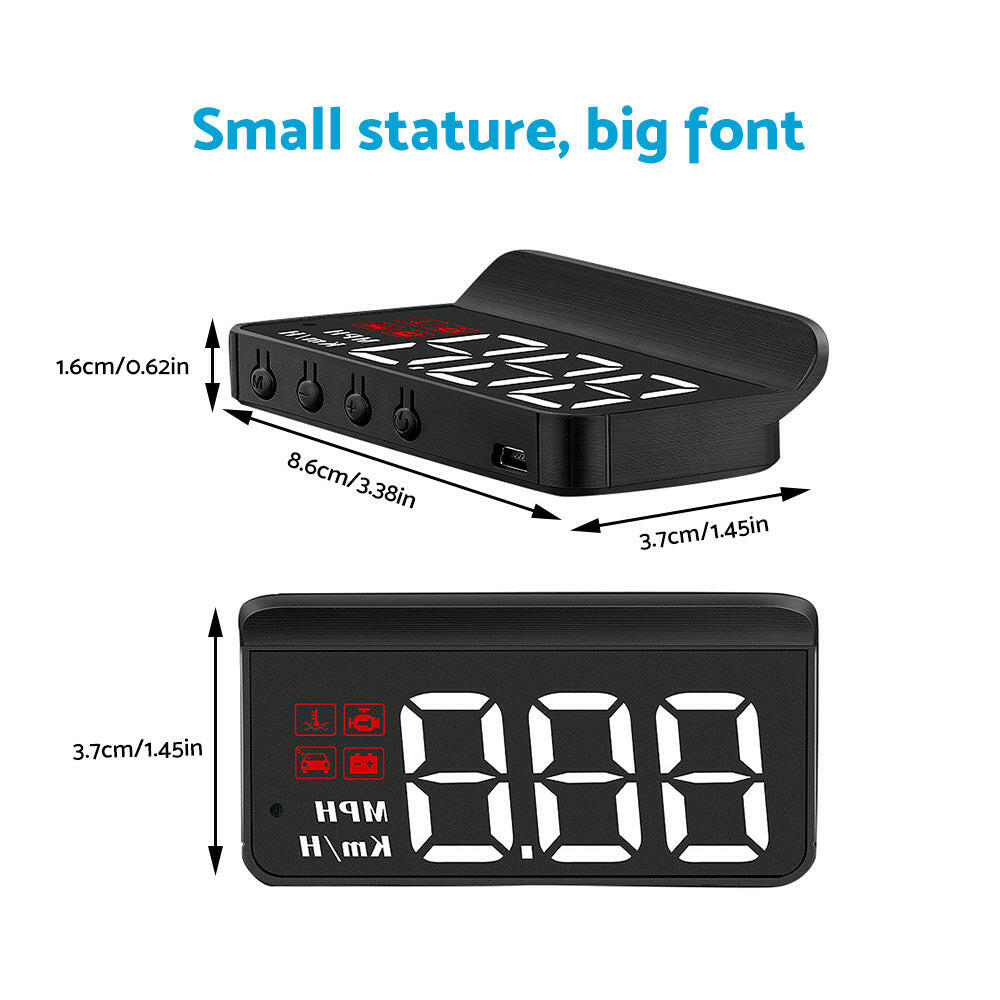 Universal Car Head Up Display GPS Speedometer Digital Speed Warning OBD2-3