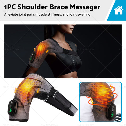 Heated Shoulder Brace Massage Rotator Cuff Support Compression Wrap Rechargeable-0