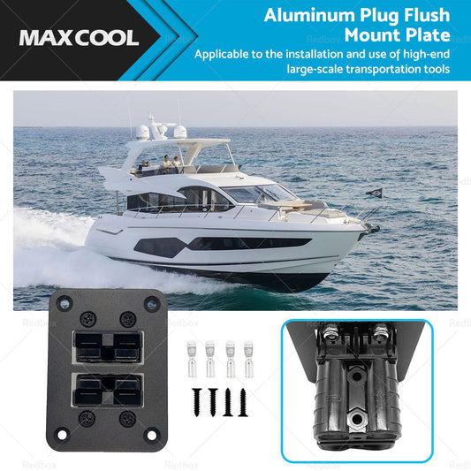 DUAL TWIN Aluminum For Anderson Style Plug Flush Mount Plate Panel 50 Amp-0