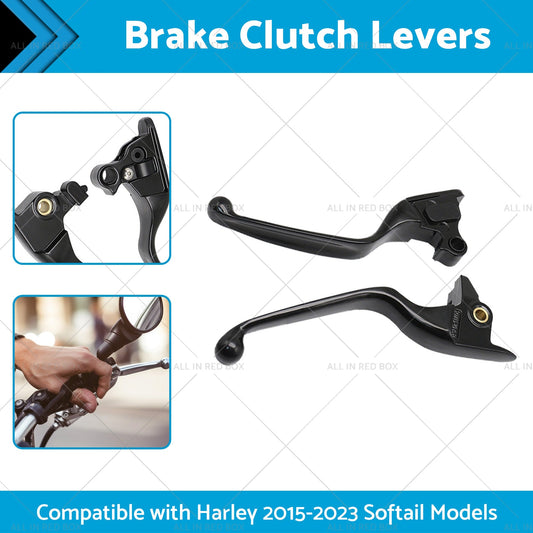 2x Brake Clutch Levers Suitable For Harley 2015-2023 Softail Slim Fat Boy-1