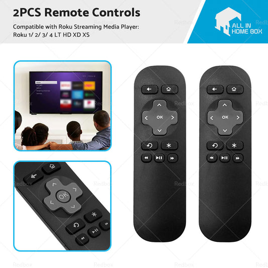 2PCS Remote Control Replacement Suitable for ROKU 1 2 3 4 Telstra TV 1 TV 2-0