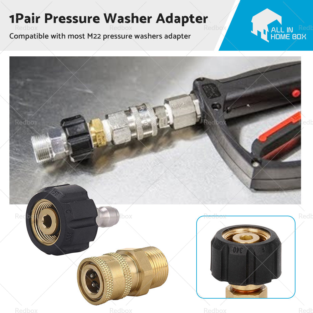 1Pair Pressure Washer Adapter 1 or 4 inch  Quick Connect Coupler Kit M22-14 Adapter-0