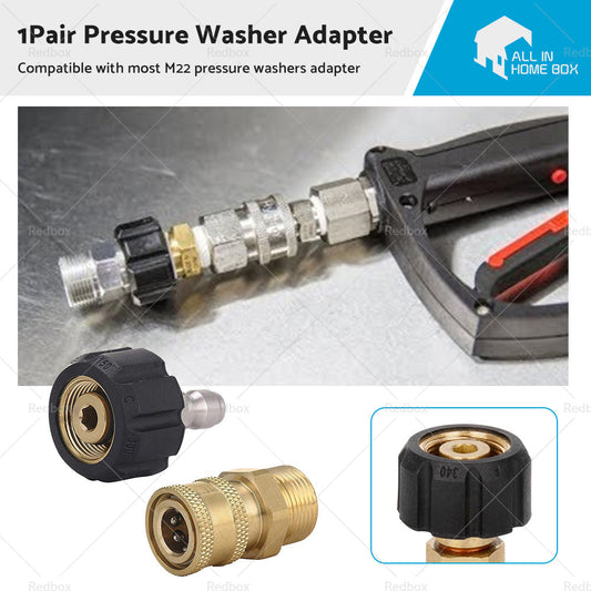 1Pair Pressure Washer Adapter 1 or 4 inch  Quick Connect Coupler Kit M22-14 Adapter-0