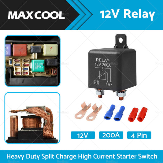 12V DC 200A Car Relay Heavy Duty Split Charge High Current 4Pin Starter Switch-1