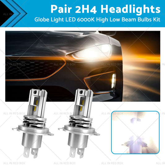 2x H4 Headlights Replacement Globe Light LED 6000K High Low Beam Bulbs Kit-0