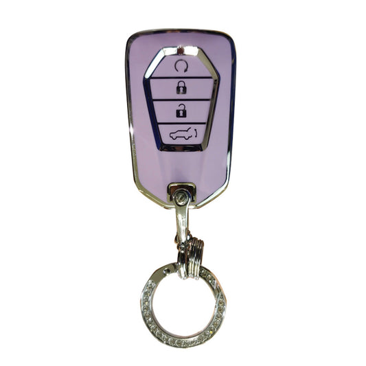 TPU Car Remote Key Fob Cover Suitable For Isuzu D-MAX MU-X MUX 4 Button Purple-0
