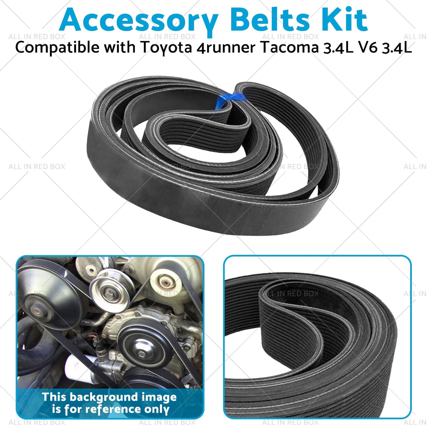 4PK870 Accessory Belts Kit Suitable for Toyota 4runner Tacoma 3. 4L V6 3. 4L 95-04-3