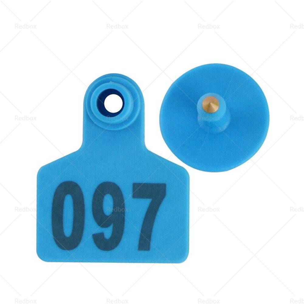 100x Small 5x4cm Livestock Ear Tags Plastic Numbered for Sheep, Cows, Pigs, Cattle-5
