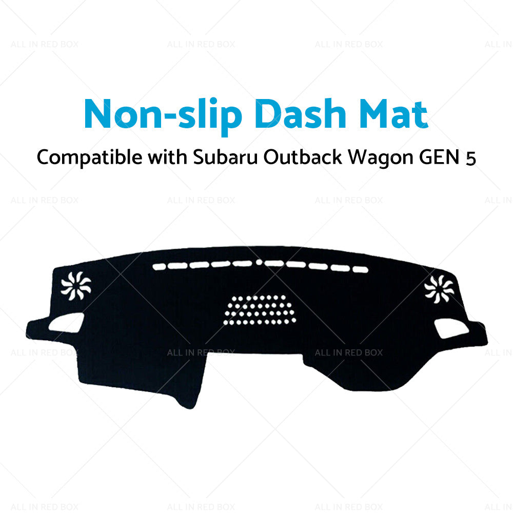 Black Non-Slip Dash Mat Cover Suitable For Subaru Outback Wagon GEN 5 2015-2020-2