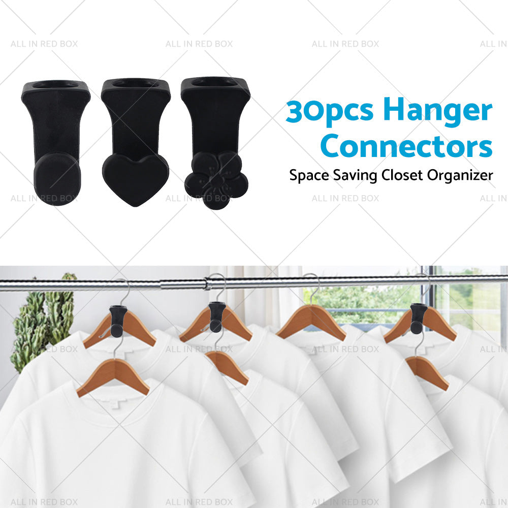 30PCS Closet Clothes Hanger Connector Hook Closet Space Organizer Space Saving-2