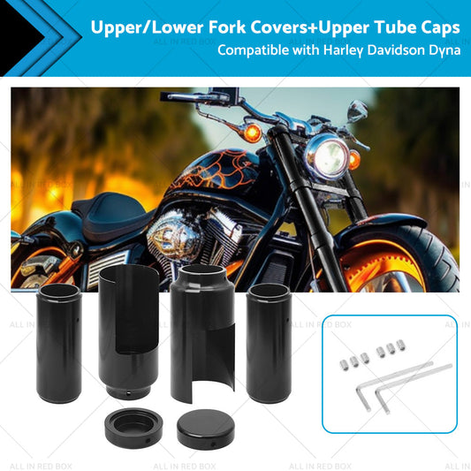 Upper Lower Front Fork Covers Cap Suitable for Harley Davidson Dyna 06-17-0