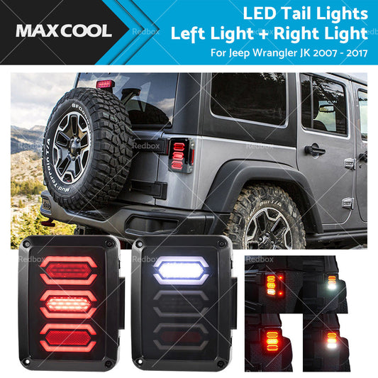 Smoked LED Tail Light Rear Lamp LED Lights Fit for Jeep Wrangler JK 2007-2017-0