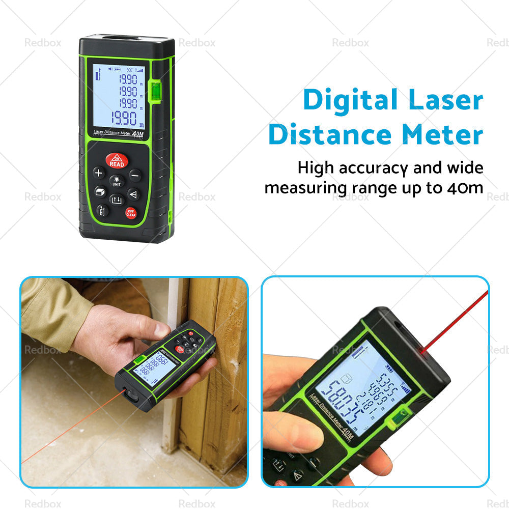40m Handheld Digital Laser Distance Meter Finder Measure Tape Range Finder Tools-4