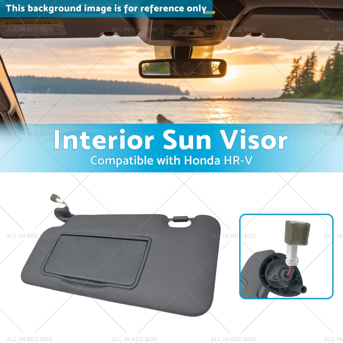 Driver Side Interior Sun Visor Suitable for 2016-2022 83280-T7W-A12ZA Honda HR-V-2
