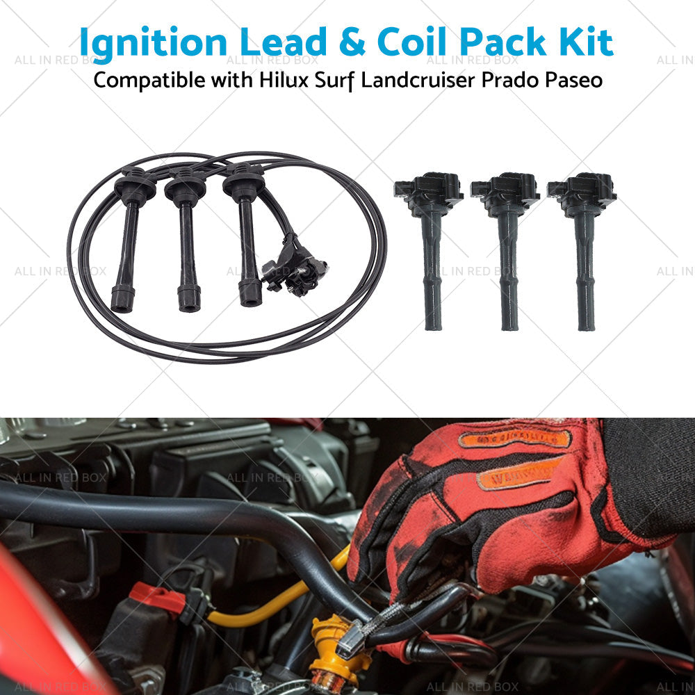 Ignition Lead Coil Pack Kit Suitable for Landcruiser Prado 5VZ-FE 90919-02212-3