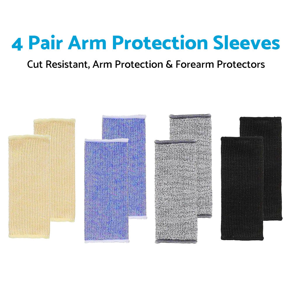 4 Pair Cut Resistant Sleeves Arm Protection Sleeves Forearm Protectors 4 Colors-3