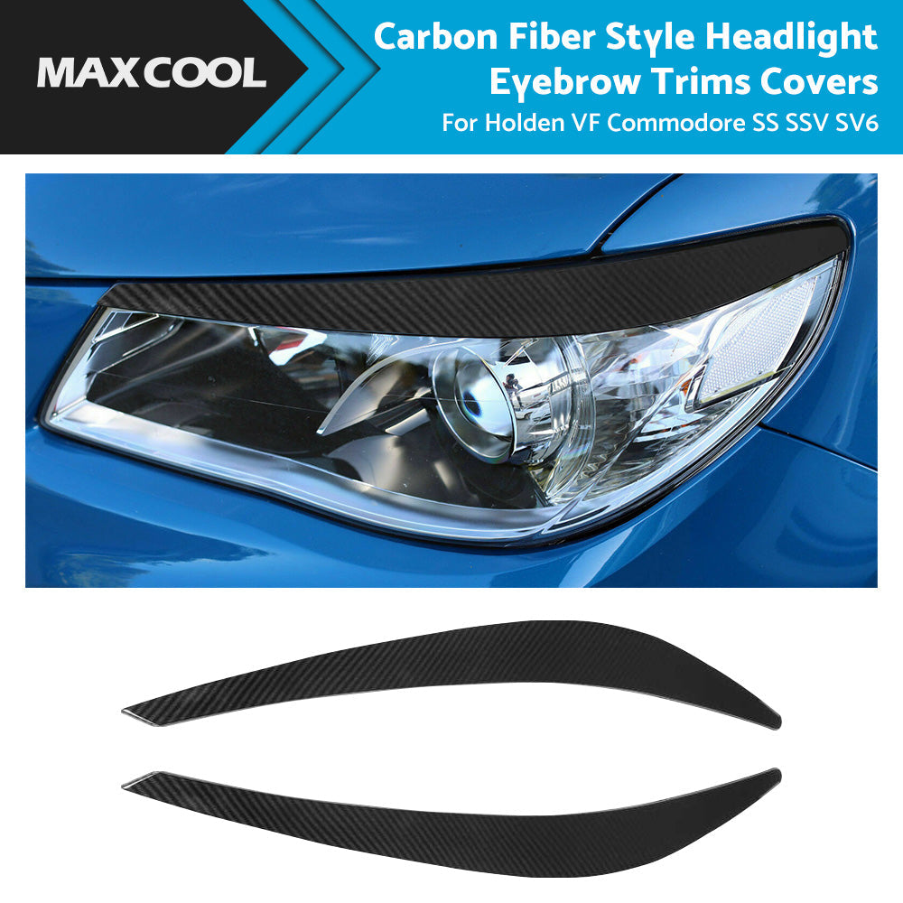 Carbon Fiber Style Headlight Eyebrow Trims Covers for Holden Commodore VF SS SSV-1