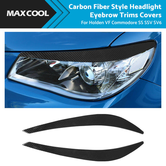 Carbon Fiber Style Headlight Eyebrow Trims Covers for Holden Commodore VF SS SSV-1