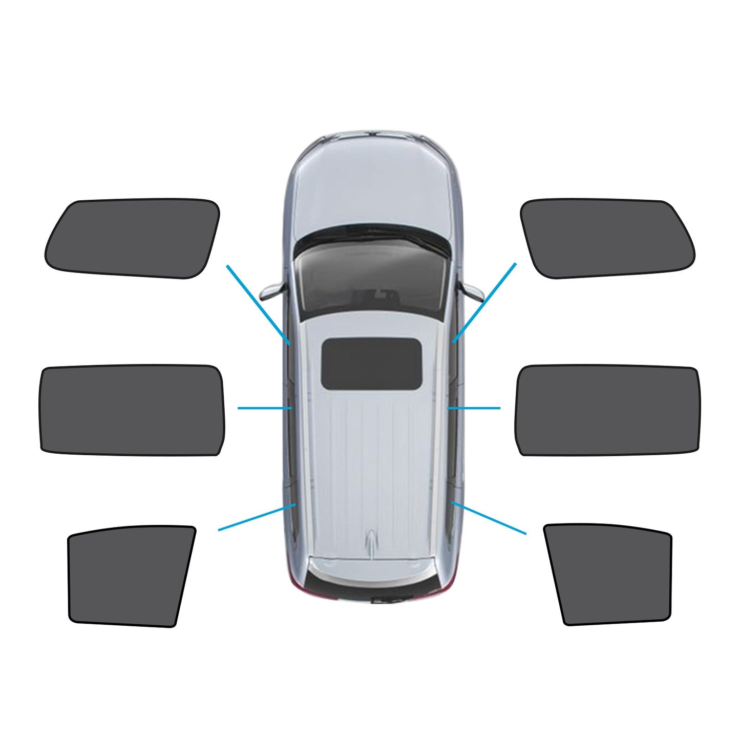 6x Window Magnetic Mesh Sunshades Suitable for Kia Carnival YP Series 2015-2020-0