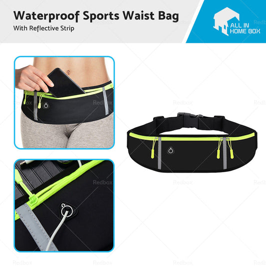 Waterproof Running Hiking Sport Bum Bag Travel Money Phone Belt Waist Zip Pouch-0