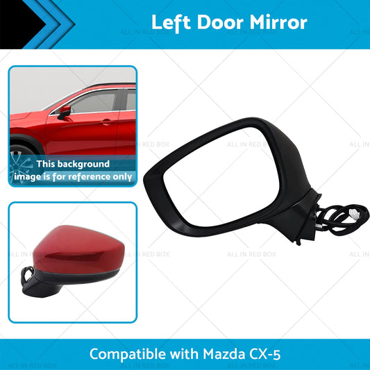 Left Door Mirror Suitable for Mazda CX-5 2017 Onward With BlindSpot Blinker Red-1