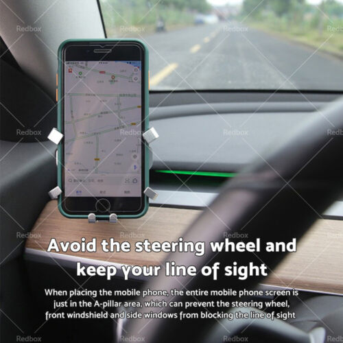360 Angle Rotation GPS Navigation Cell Phone Holder Stand Mount For Tesla Model 3 Y-2