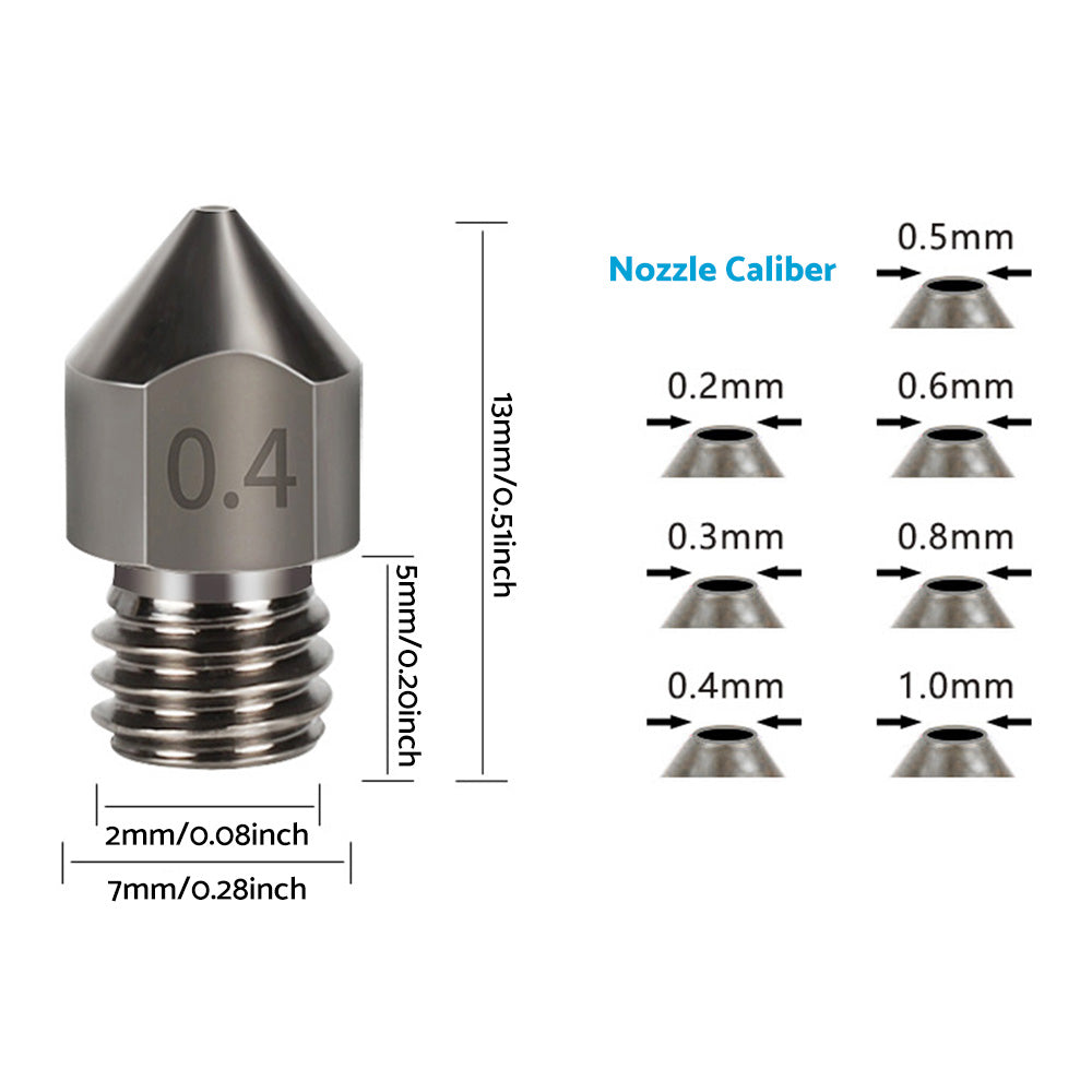 10Pcs Hardened Steel Nozzle Suitable for Creality CR-10 Ender 3 Pro 5 Series-2