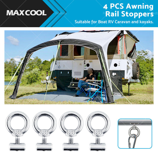 4 PCS Awning Rail Stoppers Rail Track Screws for Boat RV Caravan Stainless Steel-0